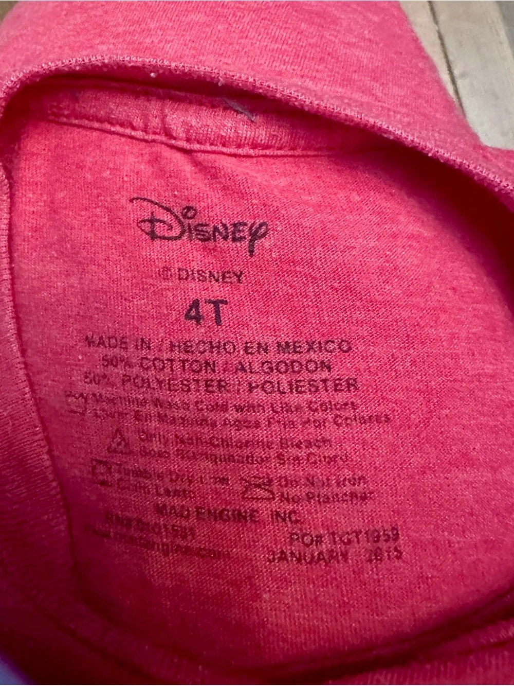 Disney Pink-Red Mickey Mouse Short Sleeve Tee